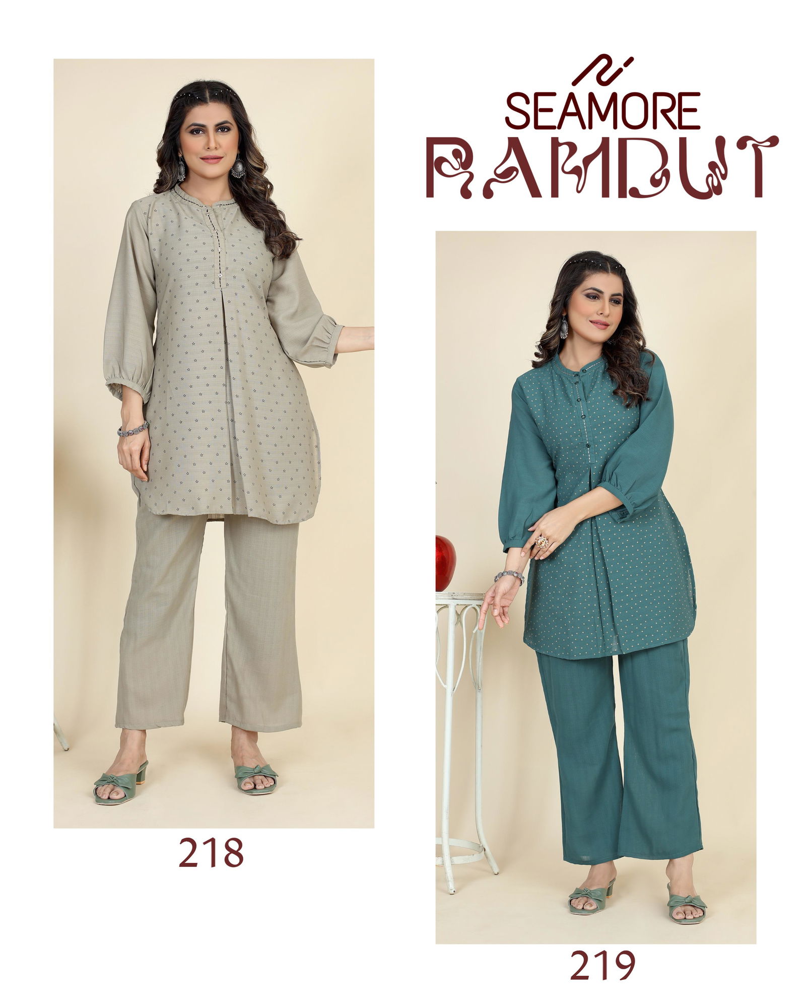 Ramdut By Seamore  218 To 219 Cord Set Ladies Top With Bottom Wholesale Market In Surat